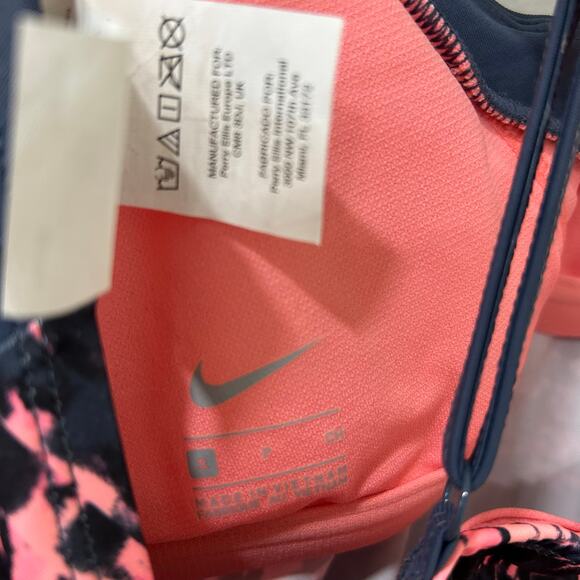 Nike Womens Sz Small Fire V Neck Tankini Swim Suit Top Pink Gaze Padded Modest - Picture 4 of 5